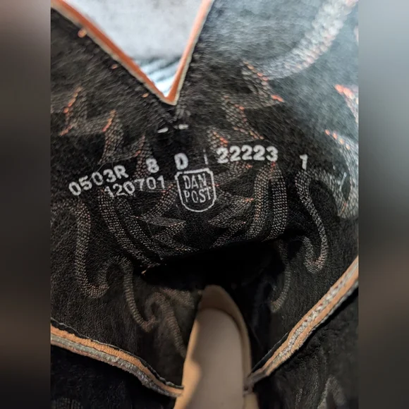 Dan Post Cowboy Boots Men’s 8D – Genuine Ostrich Leather Vamp - Picture 7 of 9